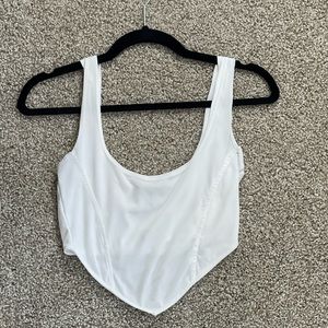 White Cropped Corset/Bandana Style Top. US 6.